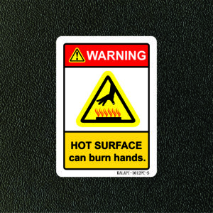 HOT SURFACE & BURN HAZARD 1020PC-S